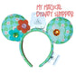 Disney Parks Blue and Green Checkered Floral Ear Headband for Adults 💙🌼✨