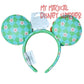 Disney Parks Blue and Green Checkered Floral Ear Headband for Adults 💙🌼✨