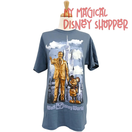 Walt & Mickey “Partners” Statue Disney Parks Fireworks Graphic Shirt - Size Medium