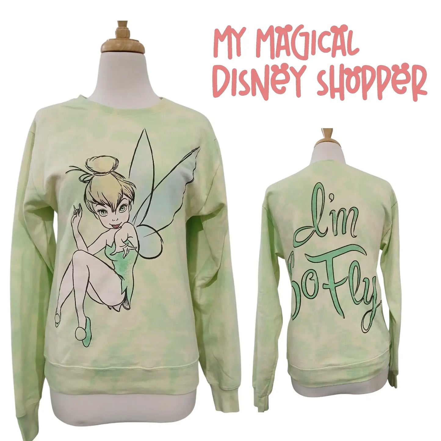 Disney Parks “I’m So Fly” Tinker Bell Sweatshirt – Size Adult Medium (NWOT) 🧚‍♀️✨💚