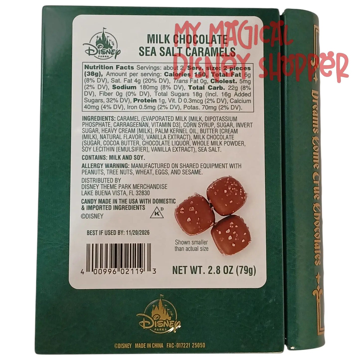 Disney Parks The Princess and the Frog Storybook Milk Chocolate Sea Salt Caramels Book Tin