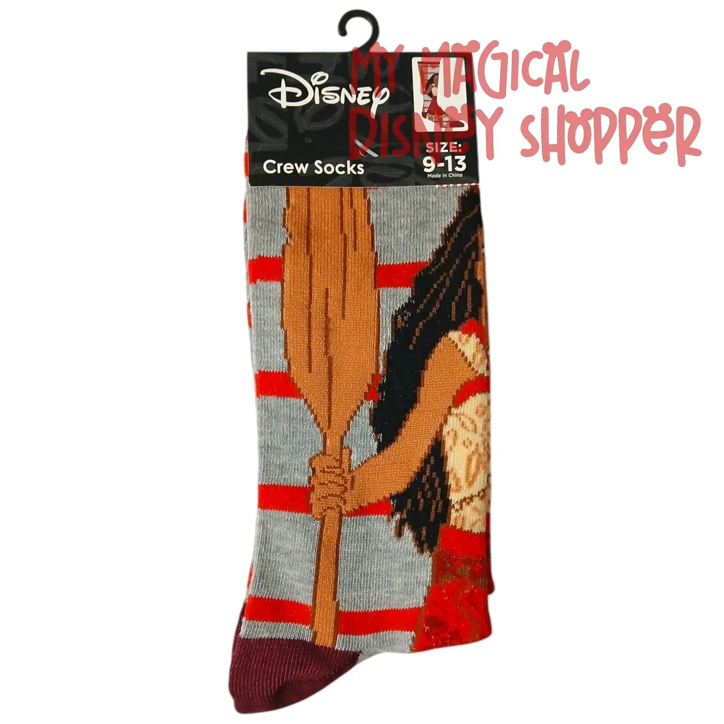 Adult Disney Moana Crew Socks – Size 9-13 🌊🧦✨