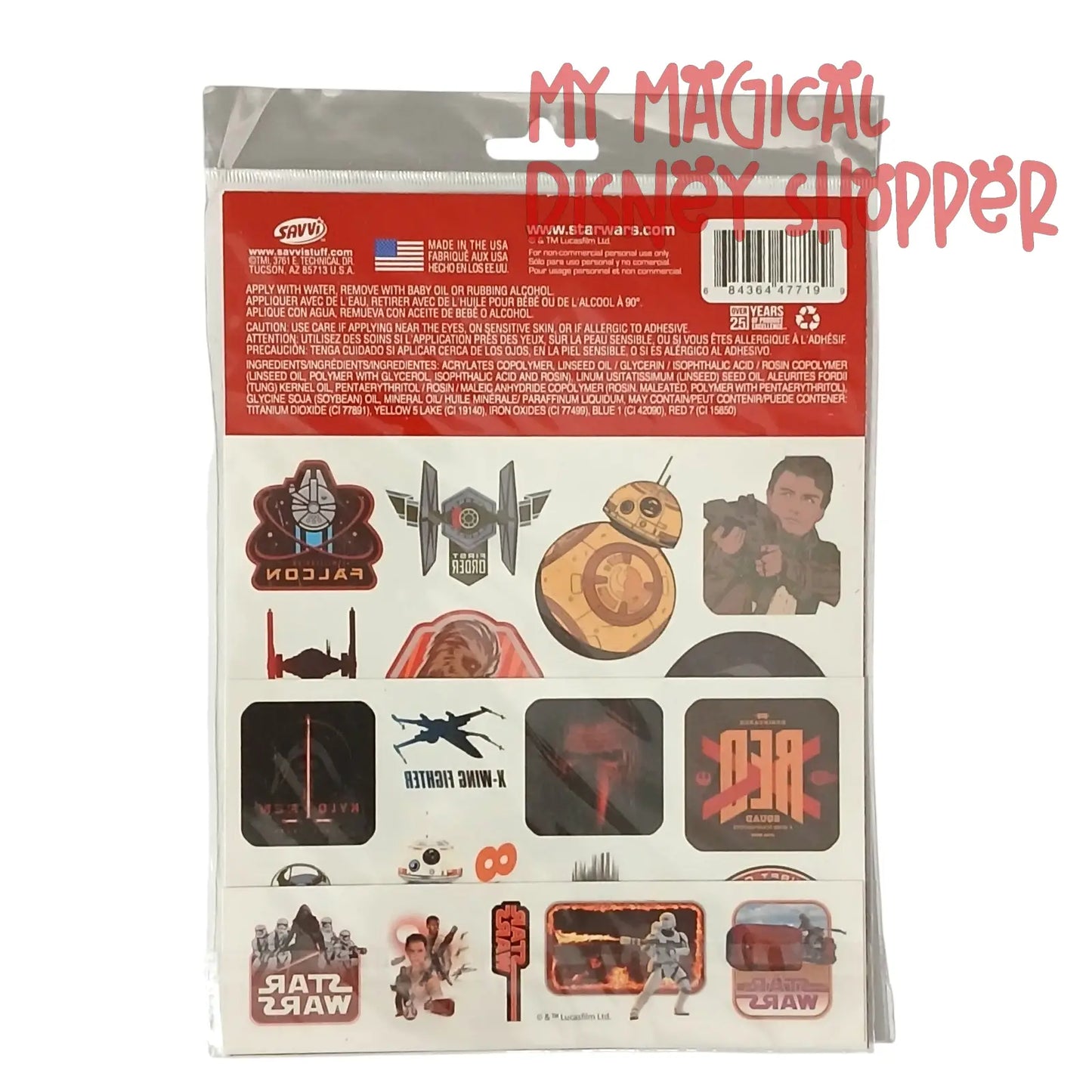 🌌✨ Disney Star Wars Temporary Tattoos – 25 Tattoos! ✨🌌