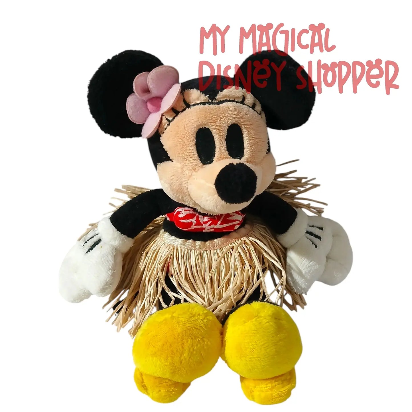 Disney Store Minnie Mouse Hula Plush – 8” 🌺🎀 (Gently Used)