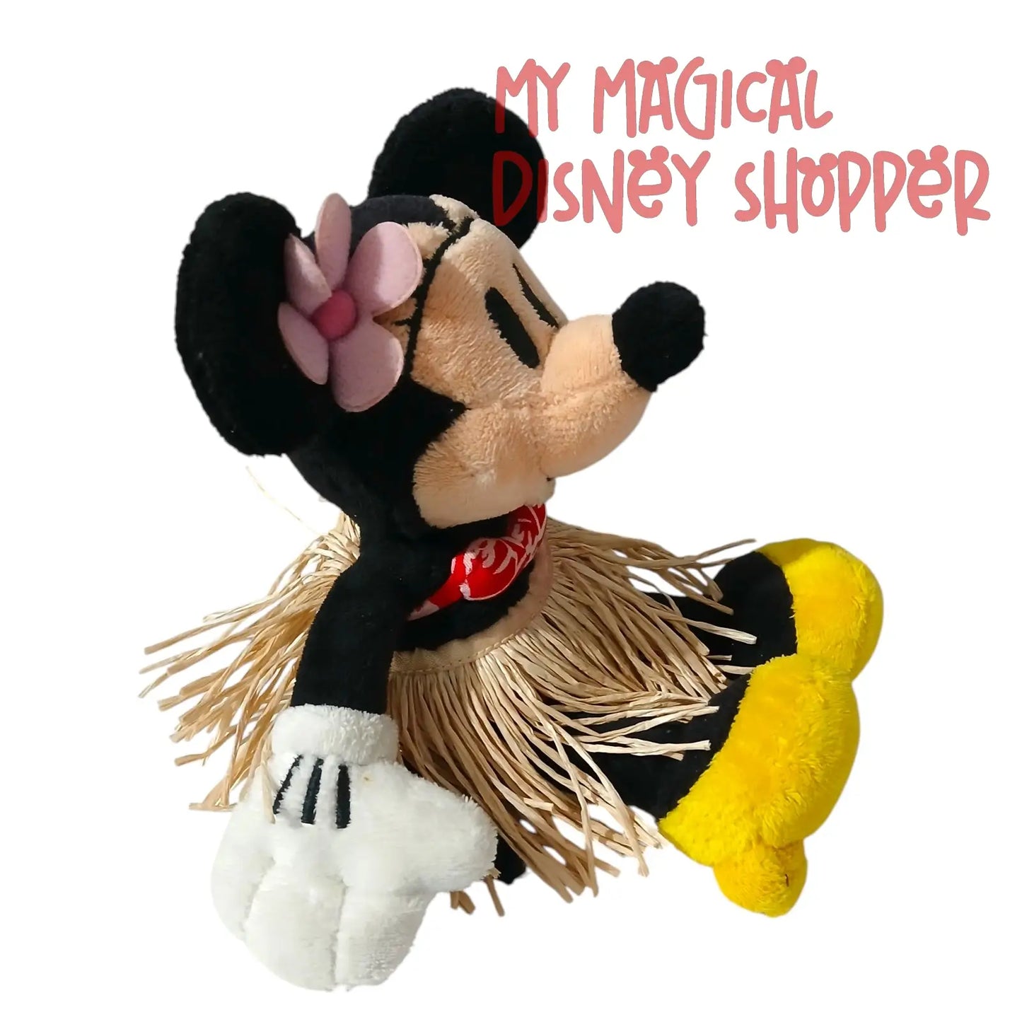 Disney Store Minnie Mouse Hula Plush – 8” 🌺🎀 (Gently Used)
