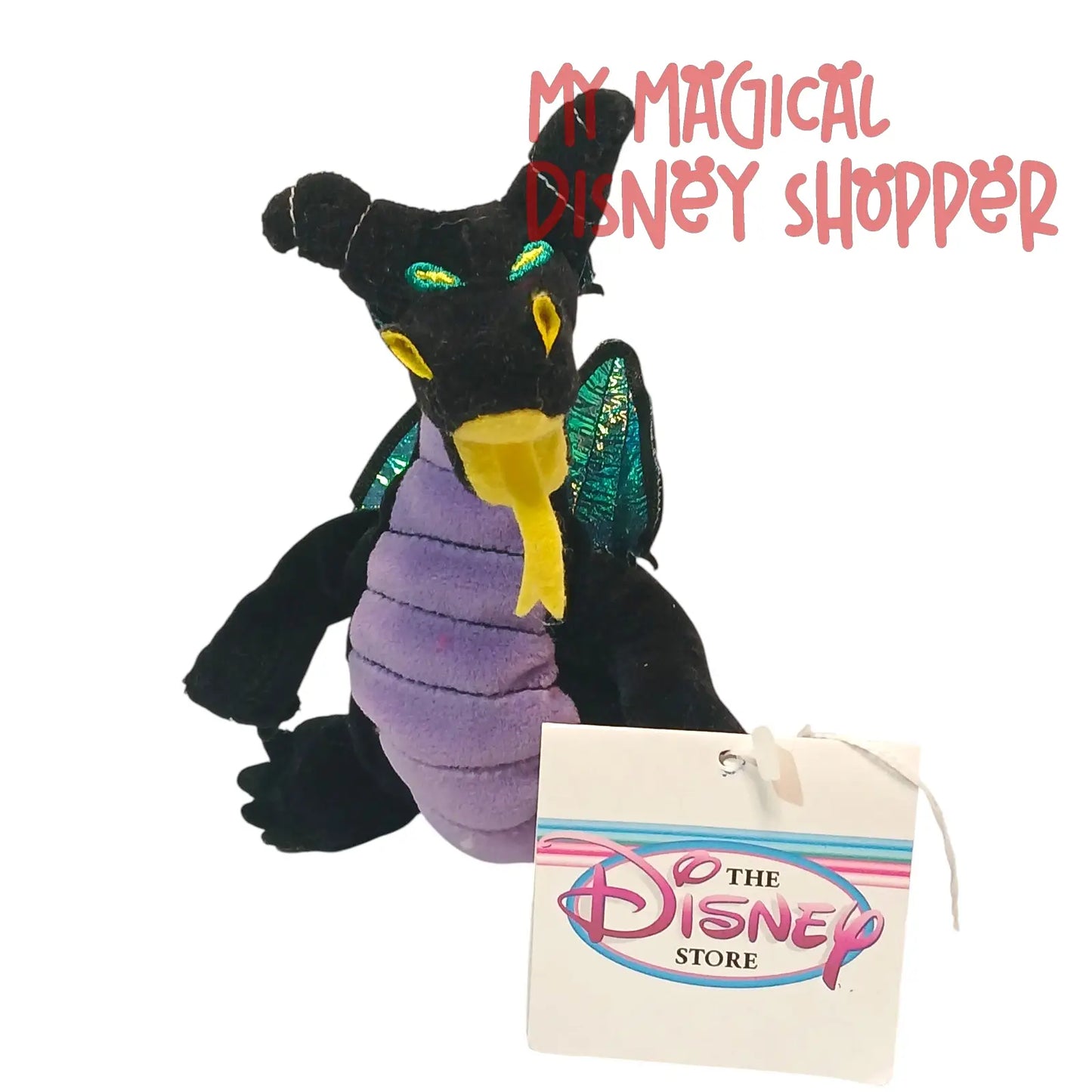 Disney Store Vintage Maleficent Dragon Mini Bean Bag Plush – Sleeping Beauty 🐉💚