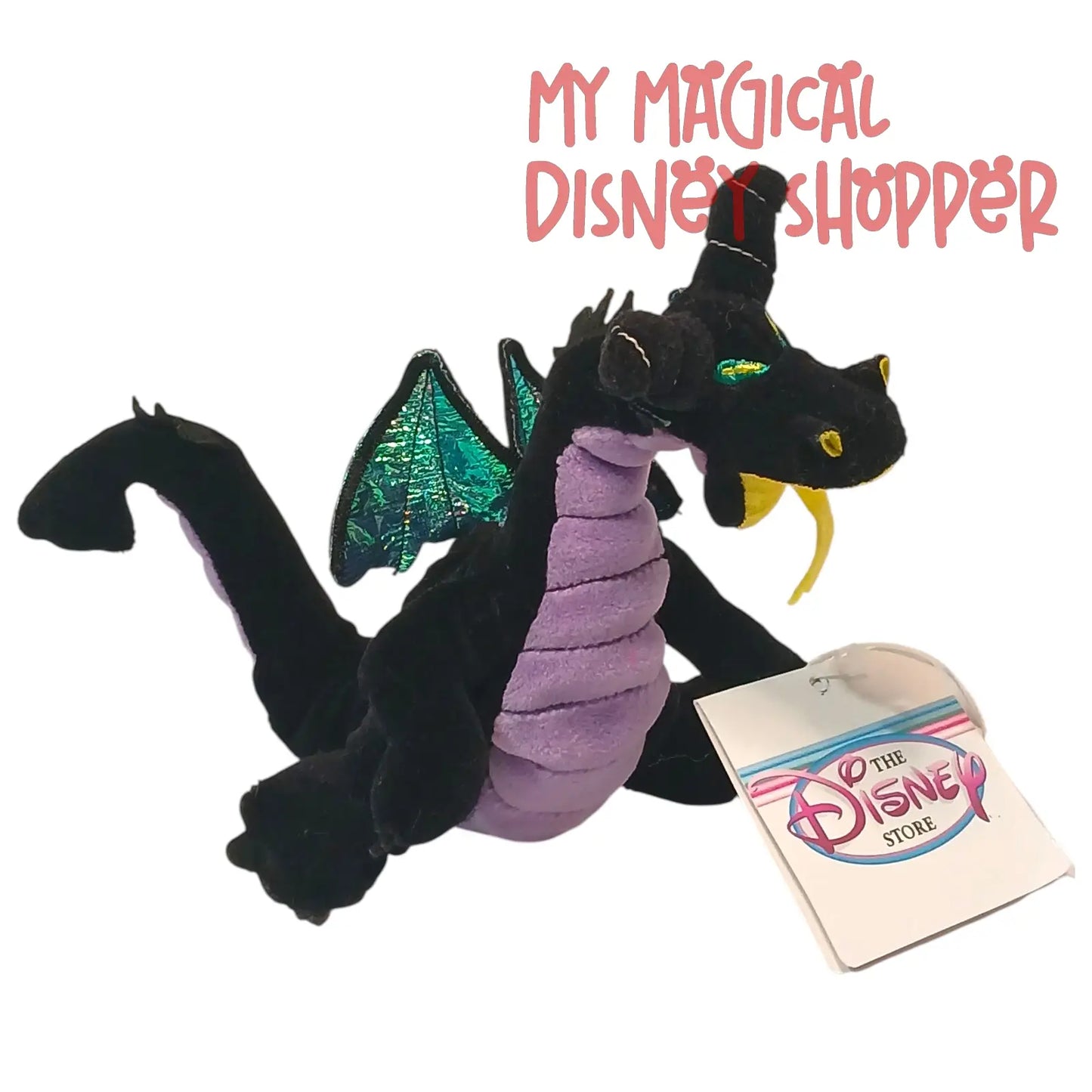 Disney Store Vintage Maleficent Dragon Mini Bean Bag Plush – Sleeping Beauty 🐉💚