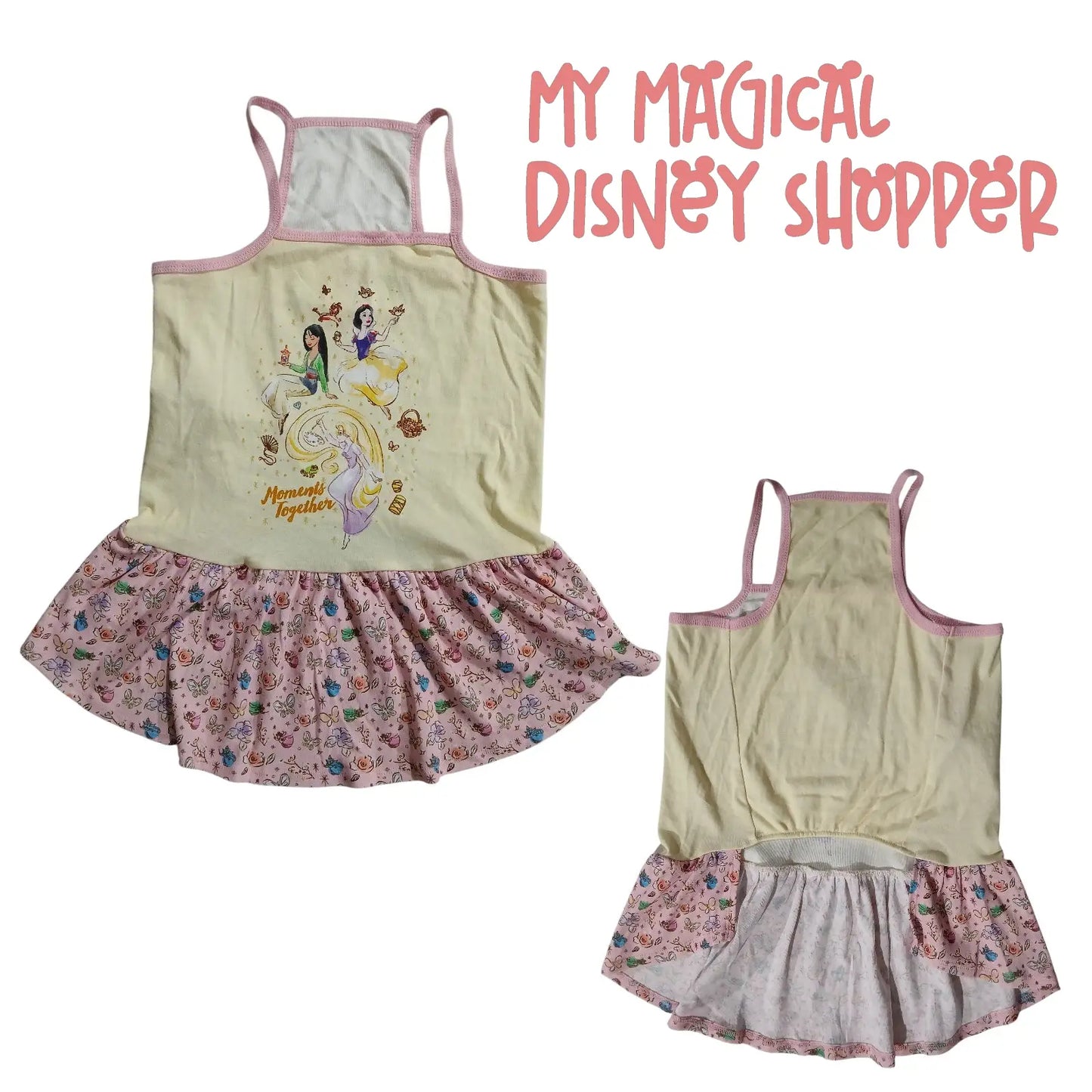 Disney Tails “Princess Moments Together” Pet T-Shirt Dress – Size XL 🐾👑✨