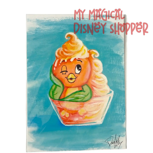 Orange Bird Dole Whip Art Card by The Dapper Danielle – 5” x 7” Disney Inspired Print