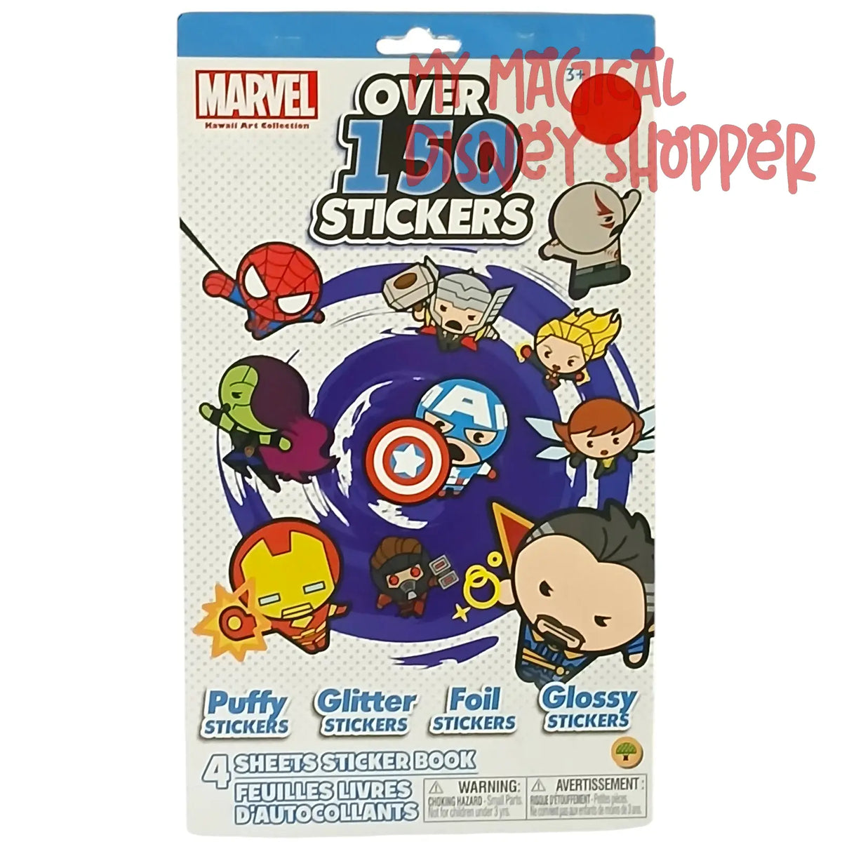 Marvel Kawaii Art Collection 150+ Sticker Book – Puffy, Glitter, Foil & Glossy Stickers 🦸‍♂️✨