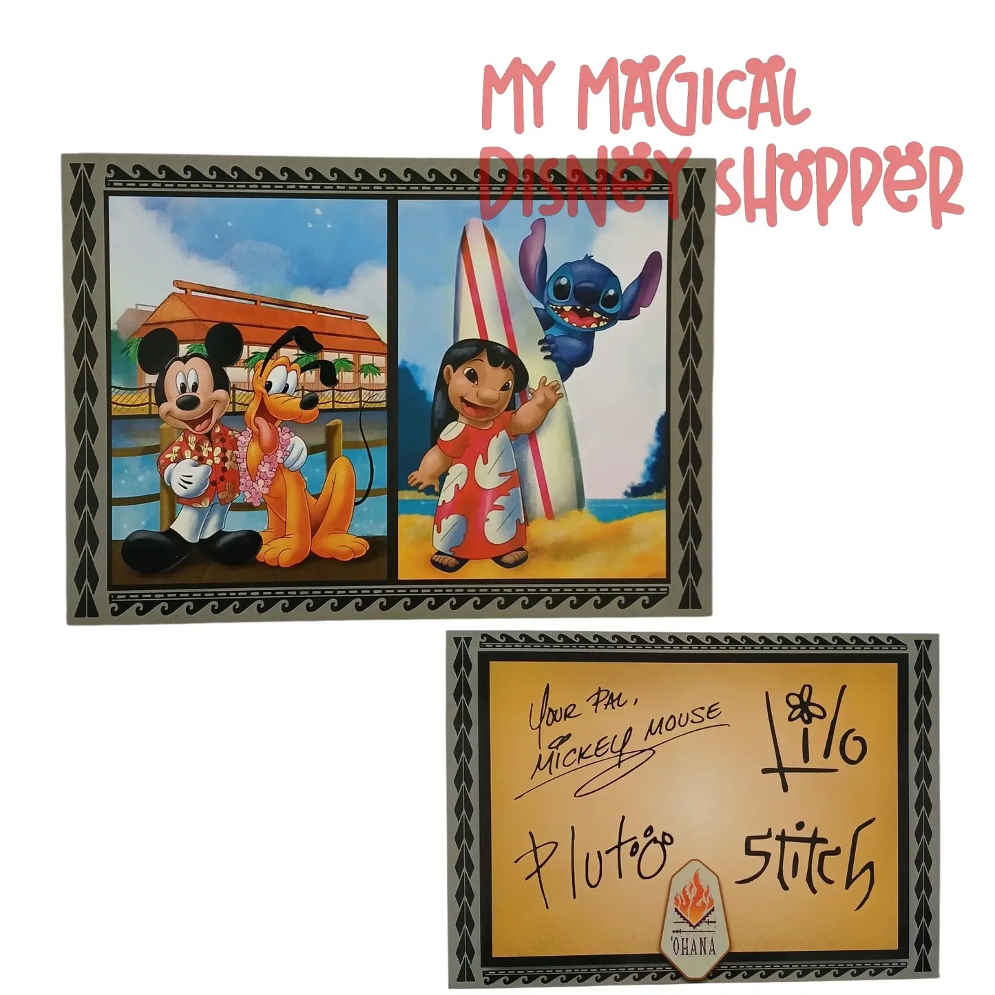 Mickey Mouse “Ohana at the Polynesian” Signature Art Card – Disney Resort Print