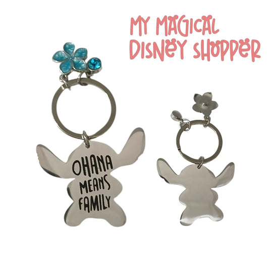 “Ohana Means Family” Stitch Keychain 👽💙🌺✨