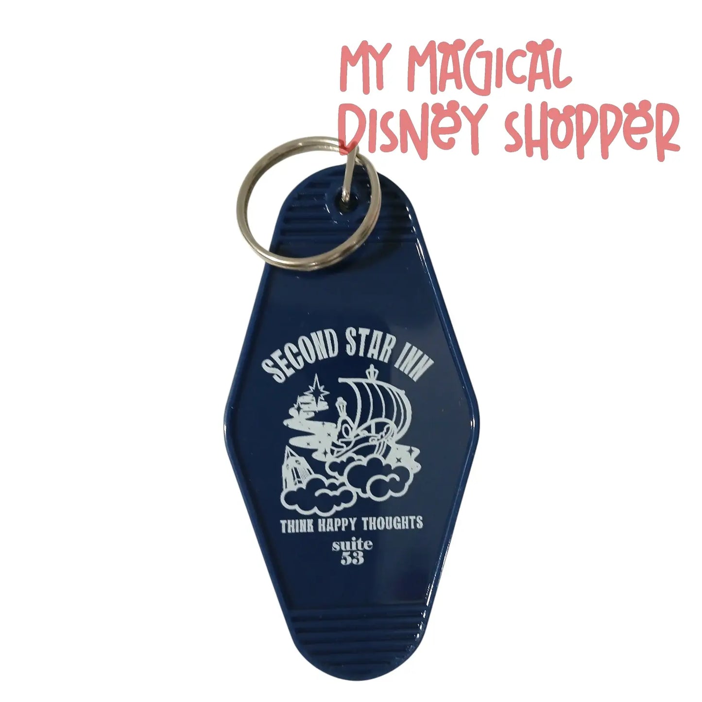 Peter Pan “Second Star Inn – Think Happy Thoughts, Suite 53” Hotel-Style Keychain
