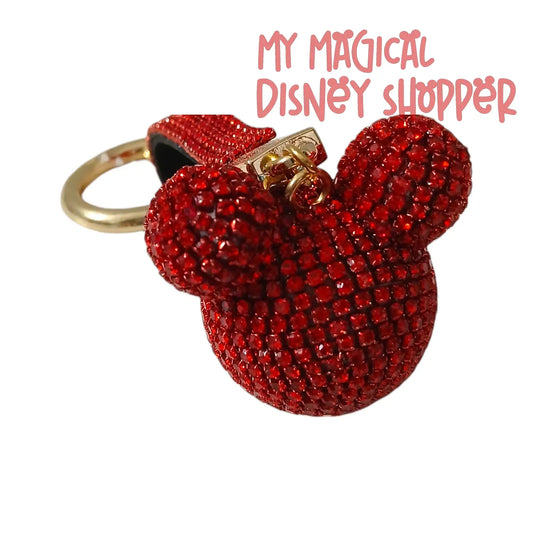 Red Rhinestone Mouse Head Keychain ❤️🐭✨