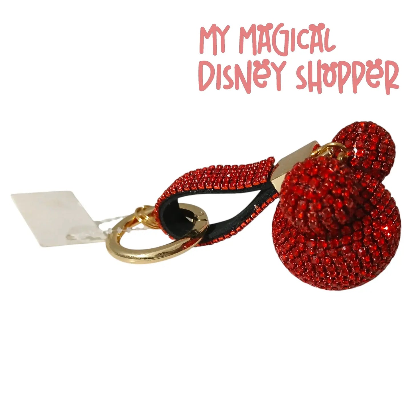Red Rhinestone Mouse Head Keychain ❤️🐭✨