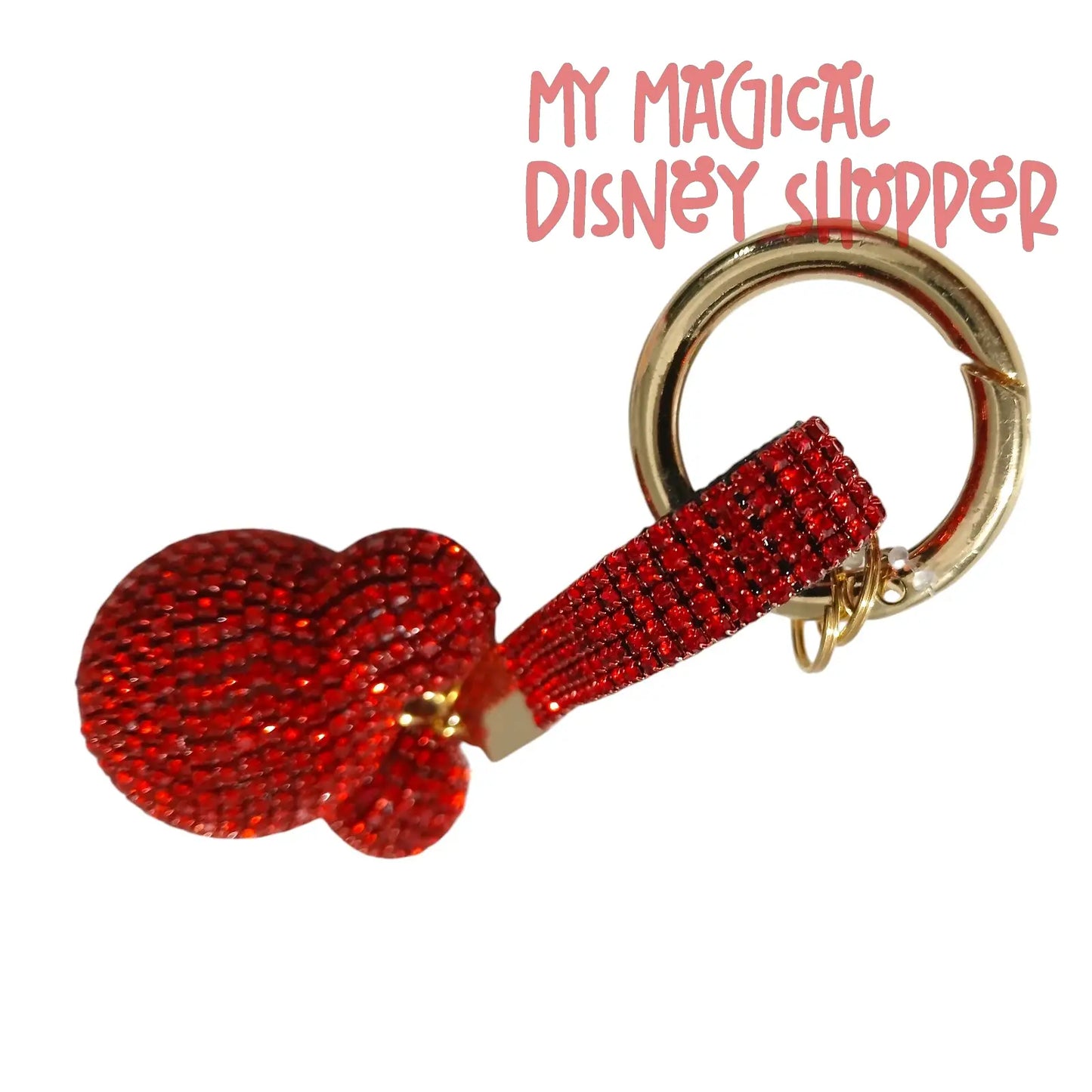 Red Rhinestone Mouse Head Keychain ❤️🐭✨