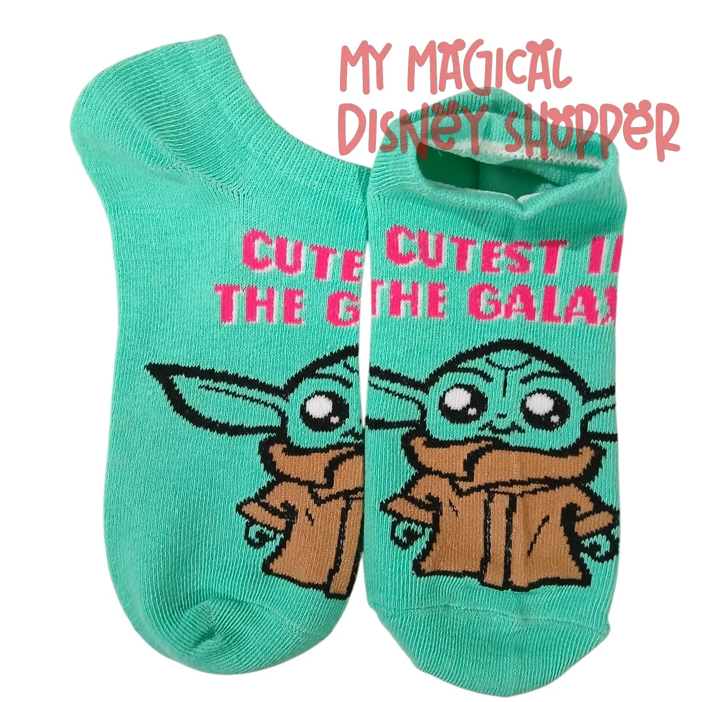 Star Wars Grogu “Cutest in the Galaxy” Cozy Ankle Socks – Size 4–10 🧦👶💚