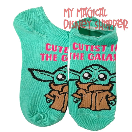 Star Wars Grogu “Cutest in the Galaxy” Cozy Ankle Socks – Size 4–10 🧦👶💚