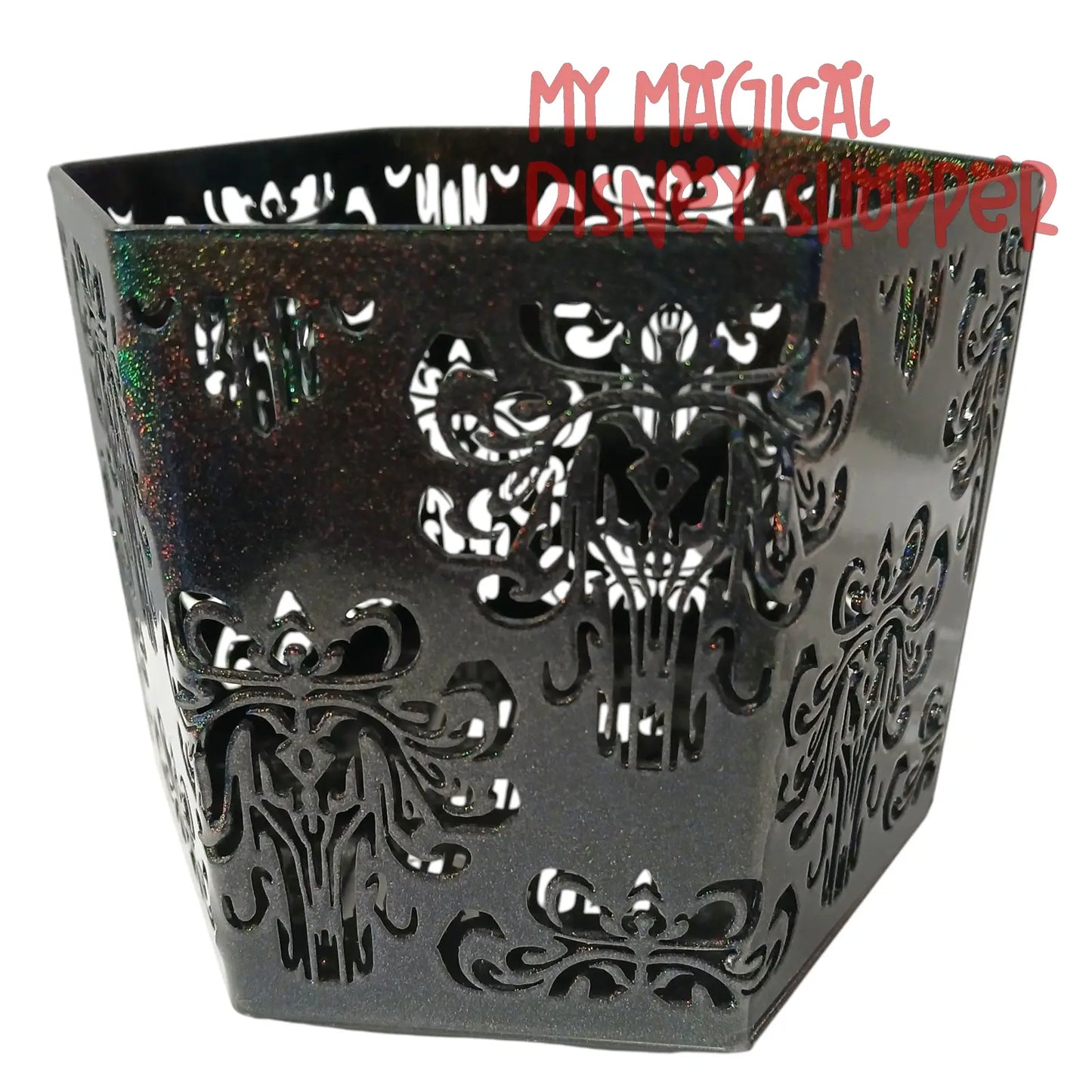 Haunted Mansion Wallpaper “Welcome Foolish Mortals” Decorative Candle Holder 🕯️👻🖤