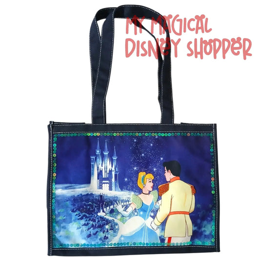 Vintage Cinderella & Prince Charming Sequin Tote Bag ✨👑🏰