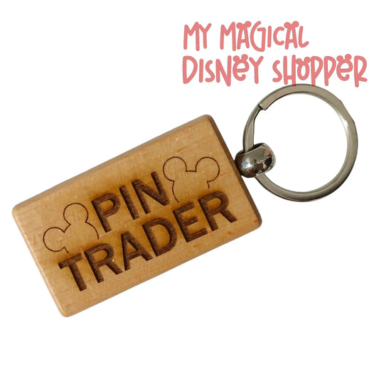 Disney Pin Trader Wooden Keychain – Cute Disney Pin Trading Accessory for Backpack, Keys, or Park Bag ✨