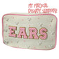 Handmade Disney Ears Zipper Pouch – “EARS” with Mickey Pearl Accents 🎀🐭✨