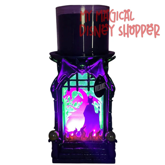 Bath & Body Works Disney Villains Light-Up Maleficent Shadowbox Pedestal 3-Wick Candle Holder 🐉🖤