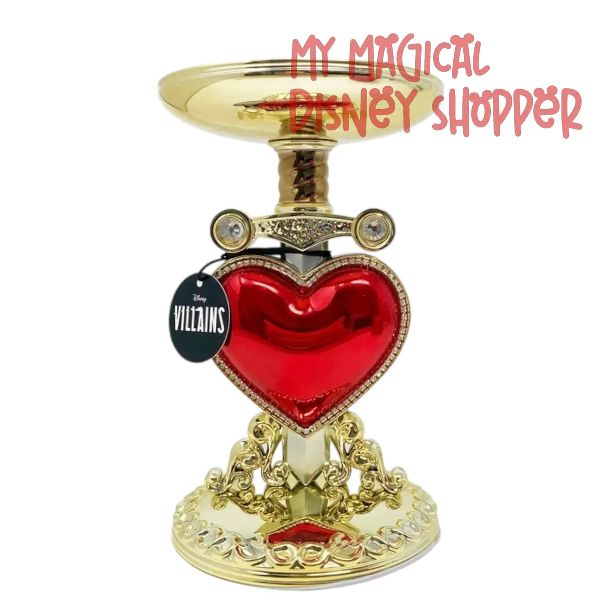 Bath & Body Works x Disney Villains Evil Queen Pierced Heart Pedestal 3-Wick Candle Holder ❤️🗡️🍎👑✨