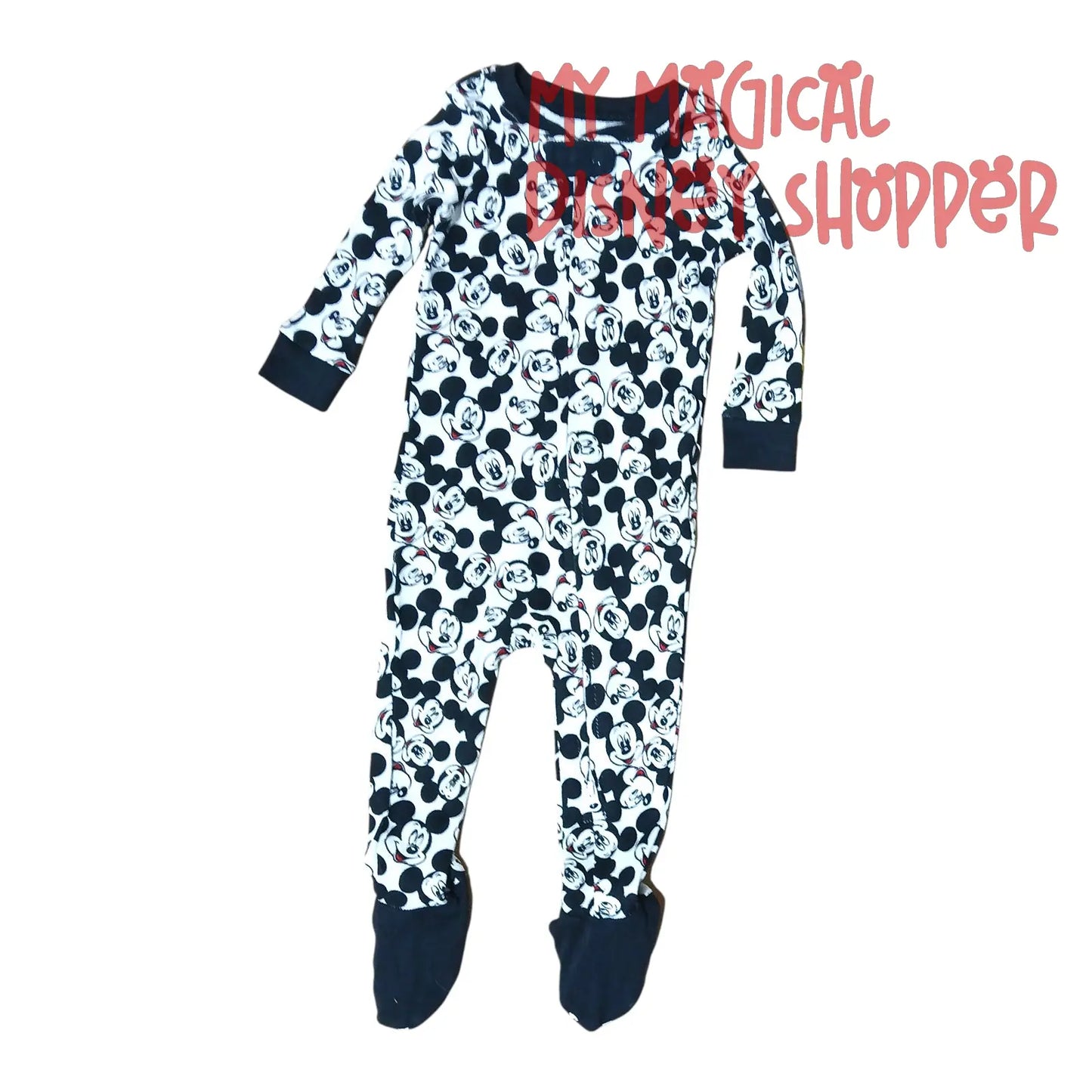 Disney Baby Mickey All Over Print Footed Pajamas 🐭💙