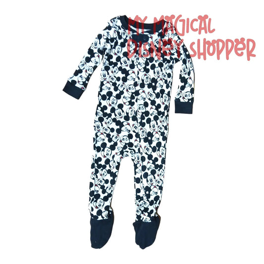 Disney Baby Mickey All Over Print Footed Pajamas 🐭💙