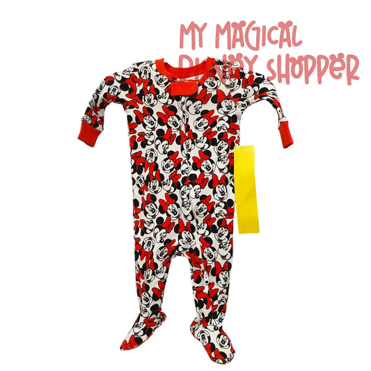 Disney Baby Minnie Mouse All-Over Print Footed Pajamas – Size 3 Months 🎀🐭💖
