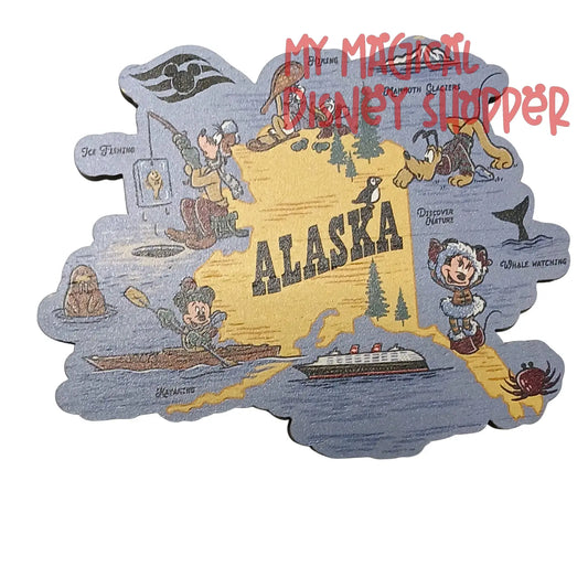 Alaska Wooden Magnet Disney Cruise Line