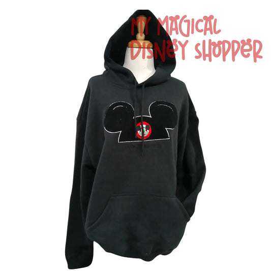 Walt Disney World Mickey Ear Hat Hoodie – Disney Parks Pullover Sweatshirt 🐭🖤🏰 Adult Medium