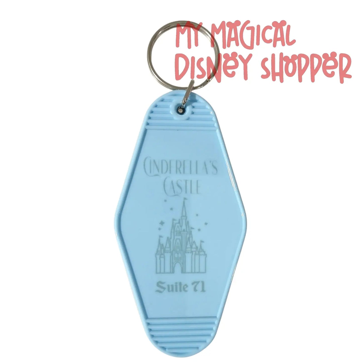 Cinderella “Make Your Dreams Come True – Est. 1950, Castle Suite 71” Hotel-Style Keychain 👑🗝️✨