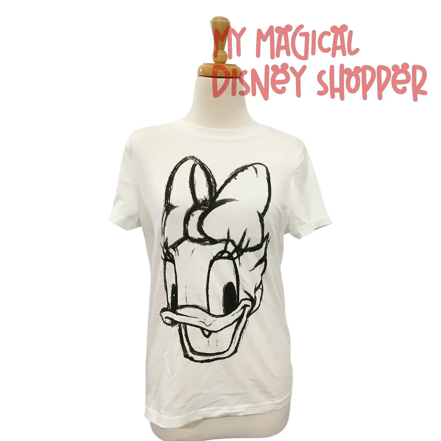 Daisy Duck Sketch White T-Shirt – Primark – Size XXS 🦆✨