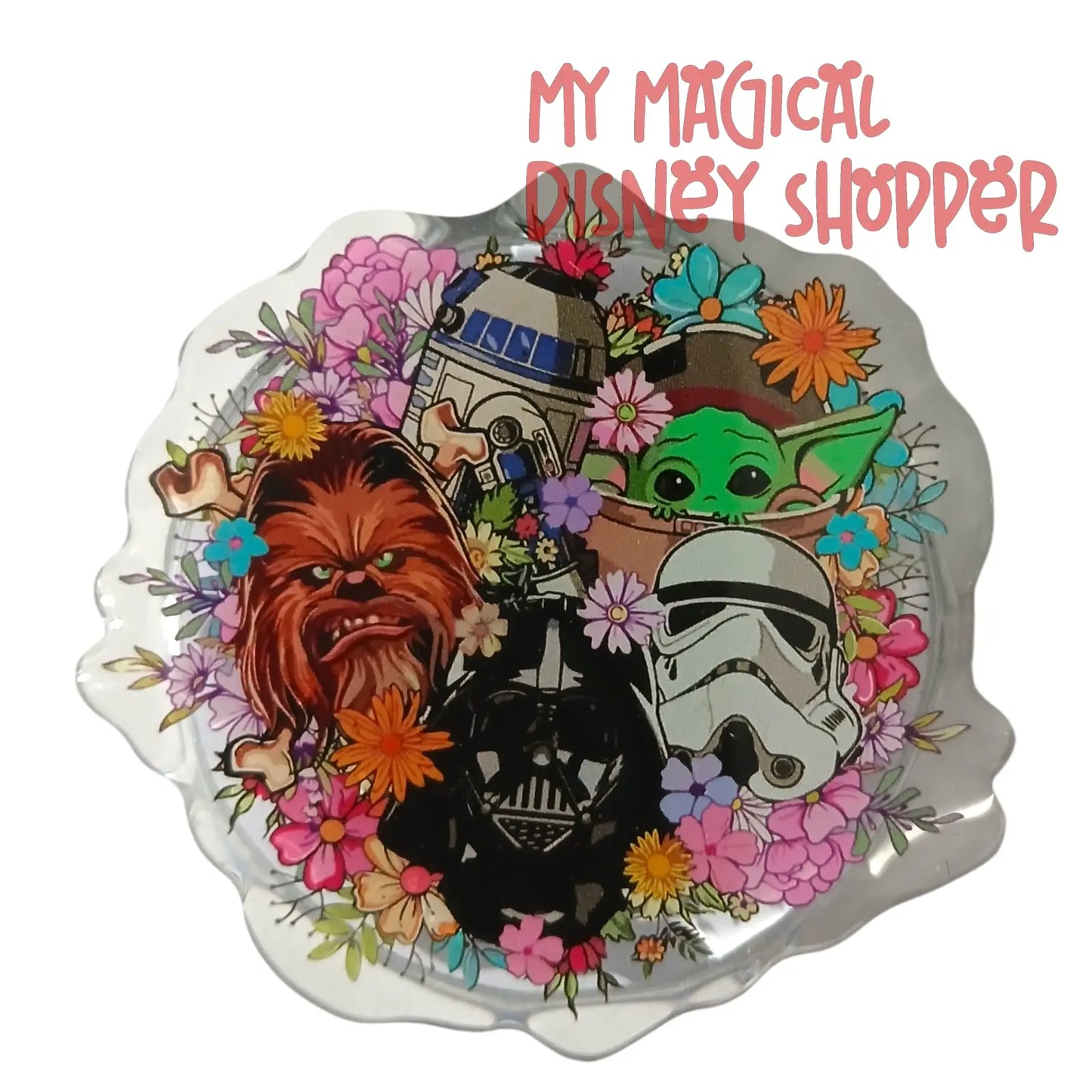 Disney-Inspired Magnetic Phone Pop Socket – Star Wars Floral 🌸⭐