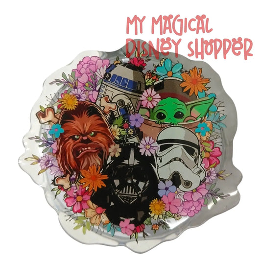 Disney-Inspired Magnetic Phone Pop Socket – Star Wars Floral 🌸⭐
