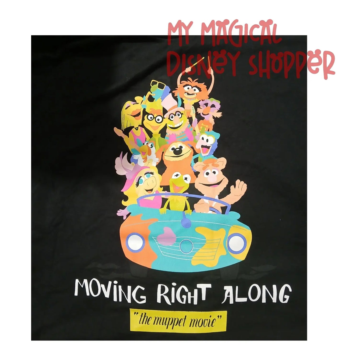 The Muppet Movie "Moving Right Along" 60th Anniversary Black Shirt - Size Adult XL