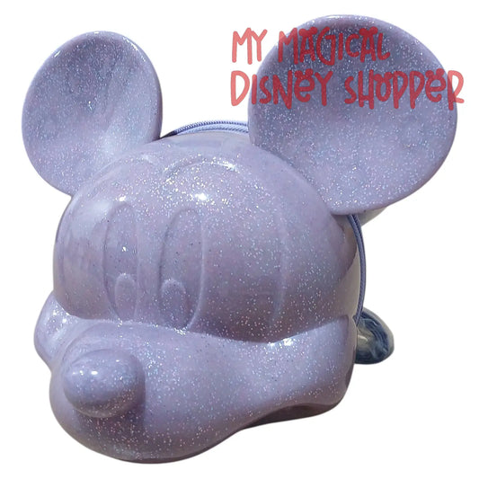 Loungefly Disney Parks Mickey Mouse Molded Head Purple Crossbody Bag