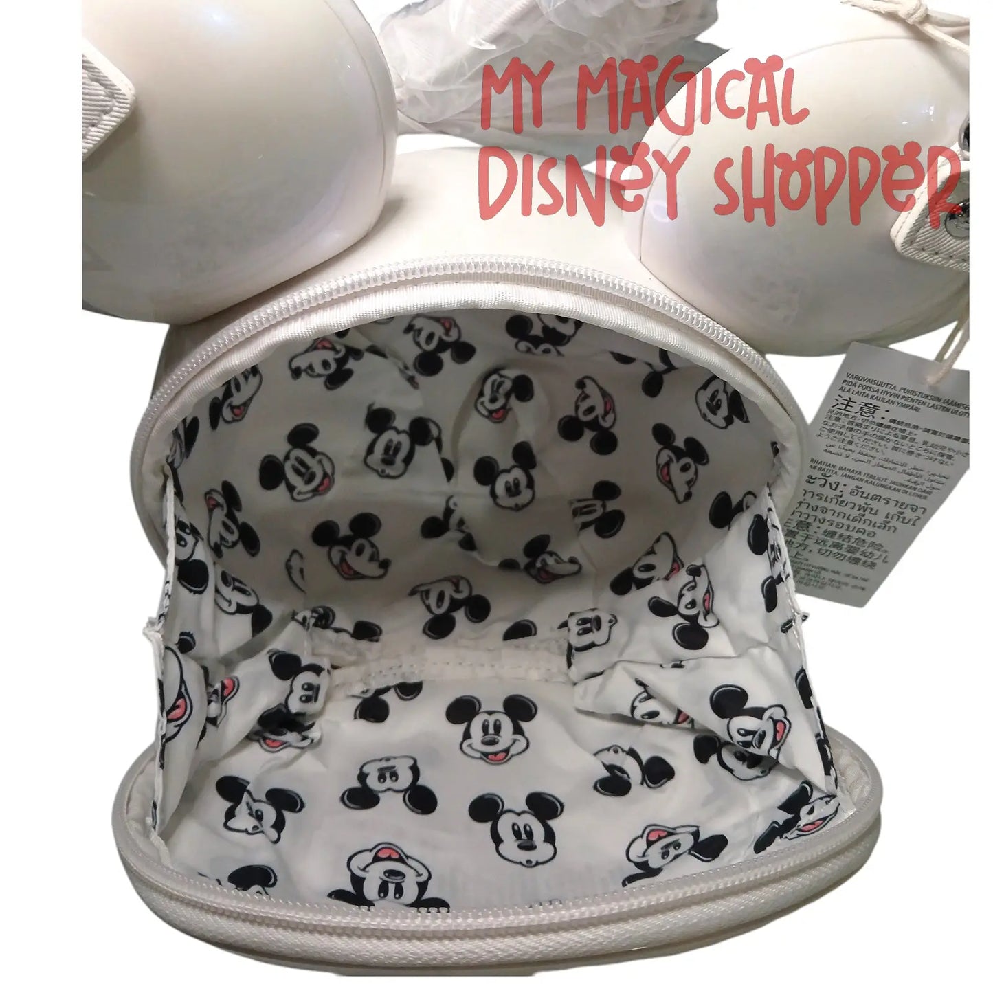 Loungefly Disney Parks Mickey Mouse Molded Head Pearl White Crossbody Bag 🤍🐭✨