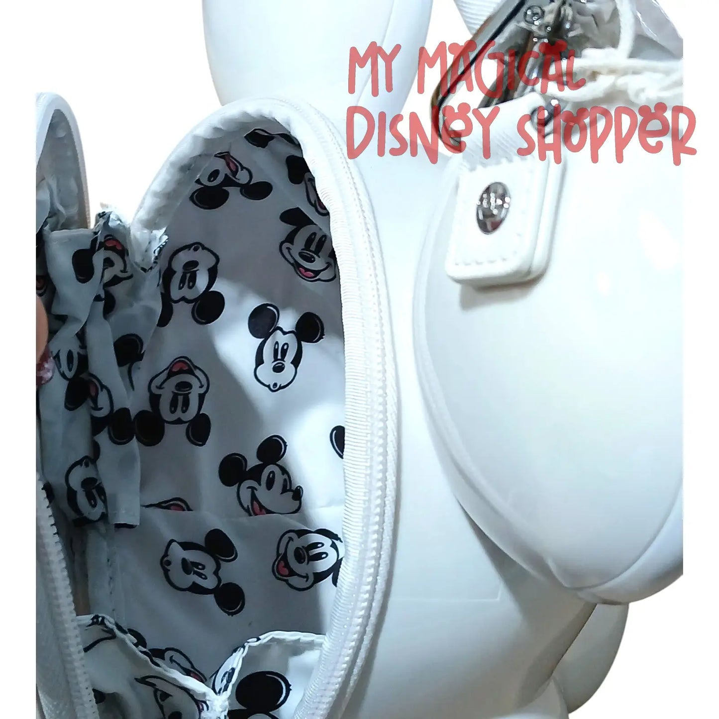 Loungefly Disney Parks Mickey Mouse Molded Head Pearl White Crossbody Bag 🤍🐭✨