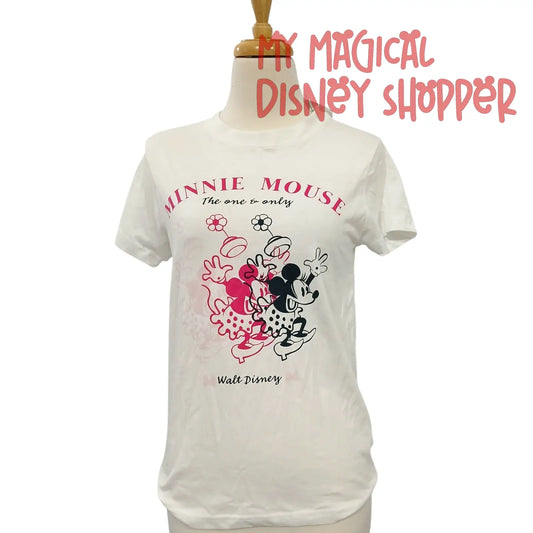White Minnie Mouse Primark "The One & Only" Graphic T-Shirt – Size Adult 2XS (Fits US 0–2) 🤍🎀