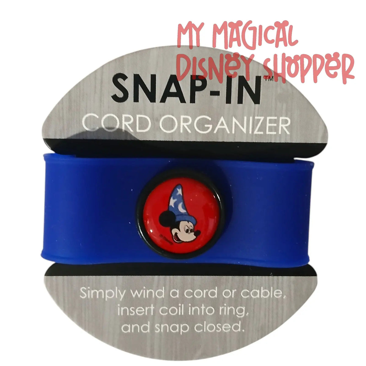 Walt Disney Imagineering Sorcerer Mickey Snap-In Cord Organizer – White, Blue & Black 🧙🐭🔌✨