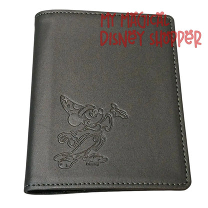 Sorcerer Mickey D23 Leather Sketch Wallet or Passport Cover Small 3.5"X4" Silver Grey