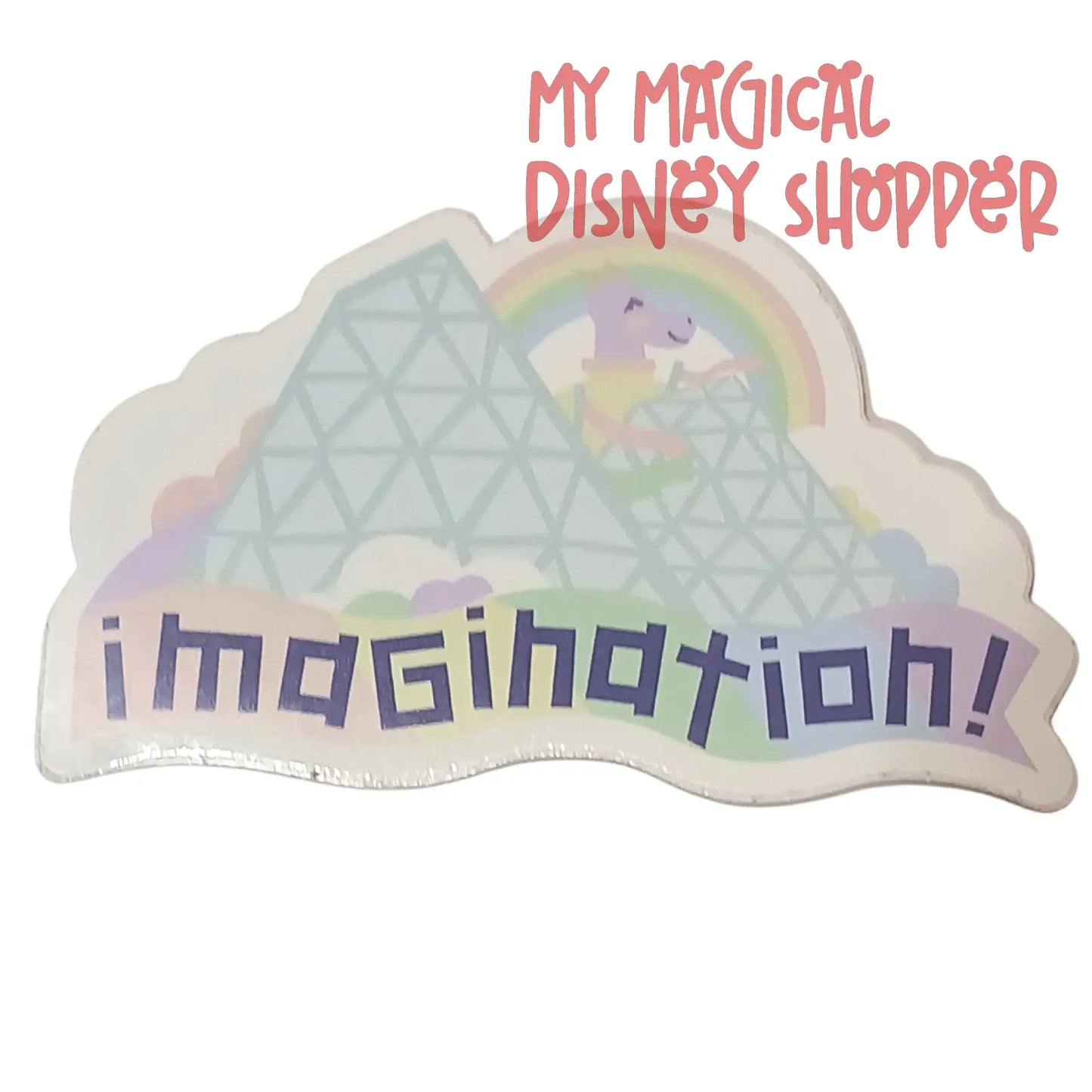 Pastel Figment Imagination Pavilion Sticker – EPCOT Inspired Disney Waterproof Vinyl Decal 🐉🌸✨