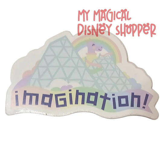 Pastel Figment Imagination Pavilion Sticker – EPCOT Inspired Disney Waterproof Vinyl Decal 🐉🌸✨
