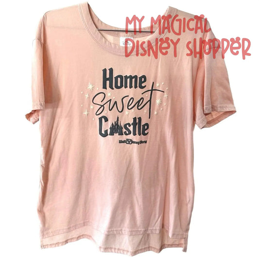 Pink Walt Disney World Home Sweet Castle Adult Shirt - 3XL