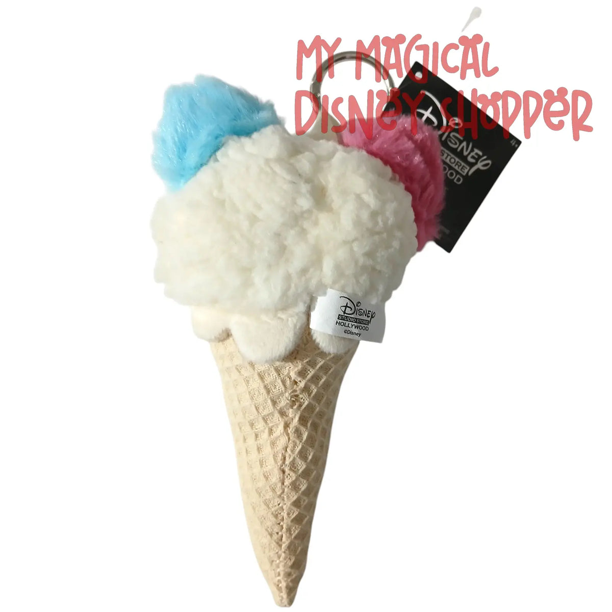 Disney Parks Minnie Mouse Ice Cream Cone Keychain – Character Snack Collection 🍦🎀🐭✨