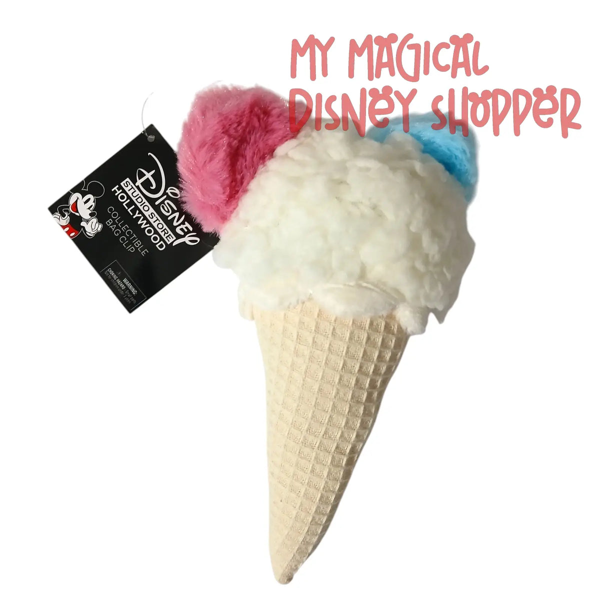 Disney Parks Minnie Mouse Ice Cream Cone Keychain – Character Snack Collection 🍦🎀🐭✨