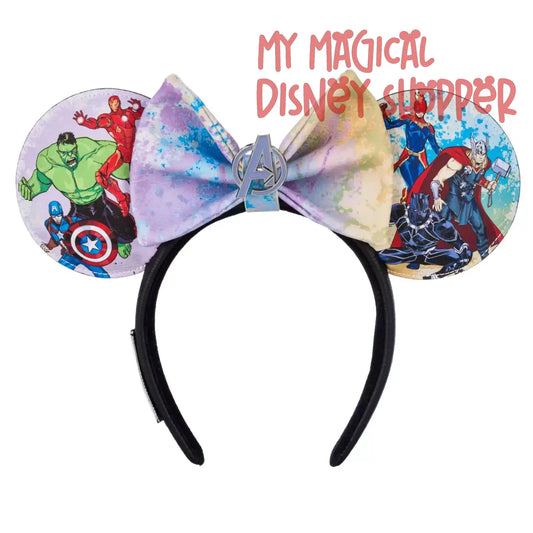 Hulk Ironman Thor Captain Marvel Avengers 2024 Loungefly Ears Headband